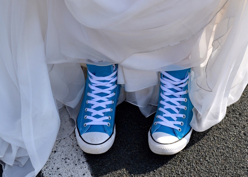 Chaussures Bleues robe mariage
